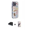 MARSİLYAN™- iPhone 15 Pro Max Kılıf Ahenk Modern Serisi - Siyah Bilvis 3D Mat Cam Ekran Koruyucu + Raze Metal Kamera Lens - LT