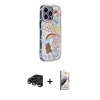 MARSİLYAN™- iPhone 15 Pro Max Kılıf Ahenk Modern Serisi - Siyah Bilvis 3D Mat Cam Ekran Koruyucu + Raze Metal Kamera Lens - TMGI