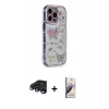MARSİLYAN™- iPhone 15 Pro Max Kılıf Ahenk Modern Serisi - Siyah Bilvis 3D Mat Cam Ekran Koruyucu + Raze Metal Kamera Lens - LT