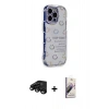 MARSİLYAN™- iPhone 15 Pro Max Kılıf Ahenk Modern Serisi - Siyah Bilvis 3D Mat Cam Ekran Koruyucu + Raze Metal Kamera Lens - SH