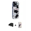 MARSİLYAN™- iPhone 15 Pro Max Kılıf Ahenk Modern Serisi - Siyah Bilvis 3D Mat Cam Ekran Koruyucu + Raze Metal Kamera Lens - SH