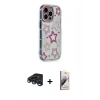 MARSİLYAN™- iPhone 15 Pro Max Kılıf Ahenk Modern Serisi - Siyah Bilvis 3D Mat Cam Ekran Koruyucu + Raze Metal Kamera Lens - LT
