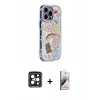 MARSİLYAN™- iPhone 15 Pro Max Kılıf Ahenk Modern Serisi - Siyah Bilvis 3D Mat Cam Ekran Koruyucu + PVD Metal Kamera Lens - SH