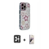 MARSİLYAN™- iPhone 15 Pro Max Kılıf Ahenk Modern Serisi - Siyah Bilvis 3D Mat Cam Ekran Koruyucu + PVD Metal Kamera Lens - SH