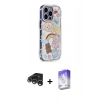 MARSİLYAN™- iPhone 15 Pro Max Kılıf Ahenk Modern Serisi - Siyah Bilvis 5in1 3D Magic Cam Ekran Koruyucu + Raze Metal Kamera Lens - GS