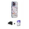MARSİLYAN™- iPhone 15 Pro Max Kılıf Ahenk Modern Serisi - Siyah Bilvis 5in1 3D Magic Cam Ekran Koruyucu + Raze Metal Kamera Lens - SH