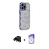MARSİLYAN™- iPhone 15 Pro Max Kılıf Ahenk Modern Serisi - Siyah Bilvis 5in1 3D Magic Cam Ekran Koruyucu + Raze Metal Kamera Lens - SH