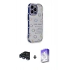 MARSİLYAN™- iPhone 15 Pro Max Kılıf Ahenk Modern Serisi - Siyah Bilvis 5in1 3D Magic Cam Ekran Koruyucu + Raze Metal Kamera Lens - LT