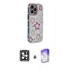 MARSİLYAN™- iPhone 15 Pro Max Kılıf Ahenk Modern Serisi - Siyah Bilvis 5in1 3D Magic Cam Ekran Koruyucu + PVD Metal Kamera Lens - SH