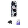 MARSİLYAN™- iPhone 15 Pro Max Kılıf Ahenk Modern Serisi - Siyah Bilvis 5in1 5D Magic Hayalet Cam Ekran Koruyucu + Gümüş Raze Metal Kamera Lens
