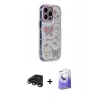MARSİLYAN™- iPhone 15 Pro Max Kılıf Ahenk Modern Serisi - Siyah Bilvis 5in1 5D Magic Hayalet Cam Ekran Koruyucu + Raze Metal Kamera Lens - TMGI