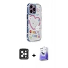 MARSİLYAN™- iPhone 15 Pro Max Kılıf Ahenk Modern Serisi - Siyah Bilvis 5in1 5D Magic Hayalet Cam Ekran Koruyucu + Siyah PVD Metal Kamera Lens