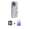 MARSİLYAN™- iPhone 15 Pro Max Kılıf Ahenk Modern Serisi - Siyah Bilvis 5in1 5D Magic Hayalet Cam Ekran Koruyucu + PVD Metal Kamera Lens - GI