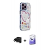 MARSİLYAN™- iPhone 15 Pro Max Kılıf Ahenk Modern Serisi - Siyah Bilvis 5in1 5D Magic Hayalet Cam Ekran Koruyucu + Raze Metal Kamera Lens - SH