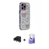 MARSİLYAN™- iPhone 15 Pro Max Kılıf Ahenk Modern Serisi - Siyah Bilvis 5in1 5D Magic Hayalet Cam Ekran Koruyucu + Raze Metal Kamera Lens - SH