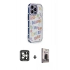 MARSİLYAN™- iPhone 15 Pro Max Kılıf Ahenk Modern Serisi - Siyah Bilvis Hayalet Cam Ekran Koruyucu + PVD Metal Kamera Lens - GI