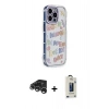 MARSİLYAN™- iPhone 15 Pro Max Kılıf Ahenk Modern Serisi - Siyah Bilvis Hayalet Cam Ekran Koruyucu + Raze Metal Kamera Lens - GS