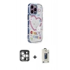 MARSİLYAN™- iPhone 15 Pro Max Kılıf Ahenk Modern Serisi - Siyah Bilvis Hayalet Cam Ekran Koruyucu + PVD Metal Kamera Lens - GS