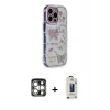 MARSİLYAN™- iPhone 15 Pro Max Kılıf Ahenk Modern Serisi - Siyah Bilvis Hayalet Cam Ekran Koruyucu + PVD Metal Kamera Lens - GS