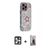 MARSİLYAN™- iPhone 15 Pro Max Kılıf Ahenk Modern Serisi - Siyah Bilvis Hayalet Cam Ekran Koruyucu + PVD Metal Kamera Lens - LT