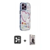 MARSİLYAN™- iPhone 15 Pro Max Kılıf Ahenk Modern Serisi - Siyah Bilvis Hayalet Cam Ekran Koruyucu + PVD Metal Kamera Lens - SH