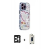 MARSİLYAN™- iPhone 15 Pro Max Kılıf Ahenk Modern Serisi - Siyah Bilvis Hayalet Cam Ekran Koruyucu + PVD Metal Kamera Lens - SH
