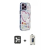 MARSİLYAN™- iPhone 15 Pro Max Kılıf Ahenk Modern Serisi - Siyah Bilvis Hayalet Cam Ekran Koruyucu + PVD Metal Kamera Lens - GI