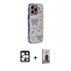 MARSİLYAN™- iPhone 15 Pro Max Kılıf Ahenk Modern Serisi - Siyah Bilvis Hayalet Cam Ekran Koruyucu + PVD Metal Kamera Lens - GS