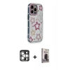 MARSİLYAN™- iPhone 15 Pro Max Kılıf Ahenk Modern Serisi - Siyah Bilvis Hayalet Cam Ekran Koruyucu + PVD Metal Kamera Lens - GS