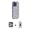 MARSİLYAN™- iPhone 15 Pro Max Kılıf Ahenk Modern Serisi - Siyah Bilvis Hayalet Cam Ekran Koruyucu + PVD Metal Kamera Lens - LT