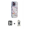 MARSİLYAN™- iPhone 15 Pro Max Kılıf Ahenk Modern Serisi - Siyah Bilvis Hayalet Cam Ekran Koruyucu + PVD Metal Kamera Lens - LT