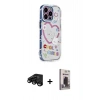 MARSİLYAN™- iPhone 15 Pro Max Kılıf Ahenk Modern Serisi - Siyah Bilvis Hayalet Cam Ekran Koruyucu + Raze Metal Kamera Lens - SH