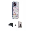 MARSİLYAN™- iPhone 15 Pro Max Kılıf Ahenk Modern Serisi - Siyah Bilvis Hayalet Cam Ekran Koruyucu + Raze Metal Kamera Lens - LT