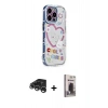 MARSİLYAN™- iPhone 15 Pro Max Kılıf Ahenk Modern Serisi - Siyah Bilvis Hayalet Cam Ekran Koruyucu + Raze Metal Kamera Lens - GS