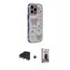 MARSİLYAN™- iPhone 15 Pro Max Kılıf Ahenk Modern Serisi - Siyah Bilvis Hayalet Cam Ekran Koruyucu + Raze Metal Kamera Lens - LT