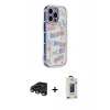 MARSİLYAN™- iPhone 15 Pro Max Kılıf Ahenk Modern Serisi - Siyah Bilvis Hayalet Cam Ekran Koruyucu + Raze Metal Kamera Lens - TMGI