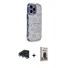 MARSİLYAN™- iPhone 15 Pro Max Kılıf Ahenk Modern Serisi - Siyah Bilvis Hayalet Cam Ekran Koruyucu + Raze Metal Kamera Lens - LT