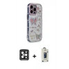 MARSİLYAN™- iPhone 15 Pro Max Kılıf Ahenk Modern Serisi - Siyah Bilvis Hayalet Cam Ekran Koruyucu + Siyah PVD Metal Kamera Lens