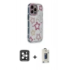 MARSİLYAN™- iPhone 15 Pro Max Kılıf Ahenk Modern Serisi - Siyah Bilvis Hayalet Cam Ekran Koruyucu + Siyah PVD Metal Kamera Lens