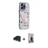 MARSİLYAN™- iPhone 15 Pro Max Kılıf Ahenk Modern Serisi - Siyah Bilvis Hayalet Cam Ekran Koruyucu + Raze Metal Kamera Lens - TMGI