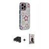 MARSİLYAN™- iPhone 15 Pro Max Kılıf Ahenk Modern Serisi - Siyah Bilvis Hayalet Cam Ekran Koruyucu + Raze Metal Kamera Lens - TMGI