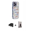 MARSİLYAN™- iPhone 15 Pro Max Kılıf Ahenk Modern Serisi - Siyah Bilvis Hayalet Cam Ekran Koruyucu + Raze Metal Kamera Lens - TMGI