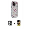 MARSİLYAN™- iPhone 15 Pro Max Kılıf Ahenk Modern Serisi - Siyah Buffer Cam Ekran Koruyucu + PVD Metal Kamera Lens - LT
