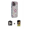 MARSİLYAN™- iPhone 15 Pro Max Kılıf Ahenk Modern Serisi - Siyah Buffer Cam Ekran Koruyucu + PVD Metal Kamera Lens - TU