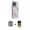 MARSİLYAN™- iPhone 15 Pro Max Kılıf Ahenk Modern Serisi - Siyah Buffer Cam Ekran Koruyucu + PVD Metal Kamera Lens - LT