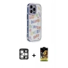 MARSİLYAN™- iPhone 15 Pro Max Kılıf Ahenk Modern Serisi - Siyah Buffer Cam Ekran Koruyucu + PVD Metal Kamera Lens - GS