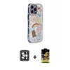 MARSİLYAN™- iPhone 15 Pro Max Kılıf Ahenk Modern Serisi - Siyah Buffer Cam Ekran Koruyucu + PVD Metal Kamera Lens - GI
