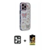 MARSİLYAN™- iPhone 15 Pro Max Kılıf Ahenk Modern Serisi - Siyah Buffer Cam Ekran Koruyucu + PVD Metal Kamera Lens - LT