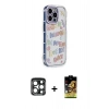 MARSİLYAN™- iPhone 15 Pro Max Kılıf Ahenk Modern Serisi - Siyah Buffer Cam Ekran Koruyucu + PVD Metal Kamera Lens - LT