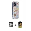 MARSİLYAN™- iPhone 15 Pro Max Kılıf Ahenk Modern Serisi - Siyah Buffer Cam Ekran Koruyucu + PVD Metal Kamera Lens - GS